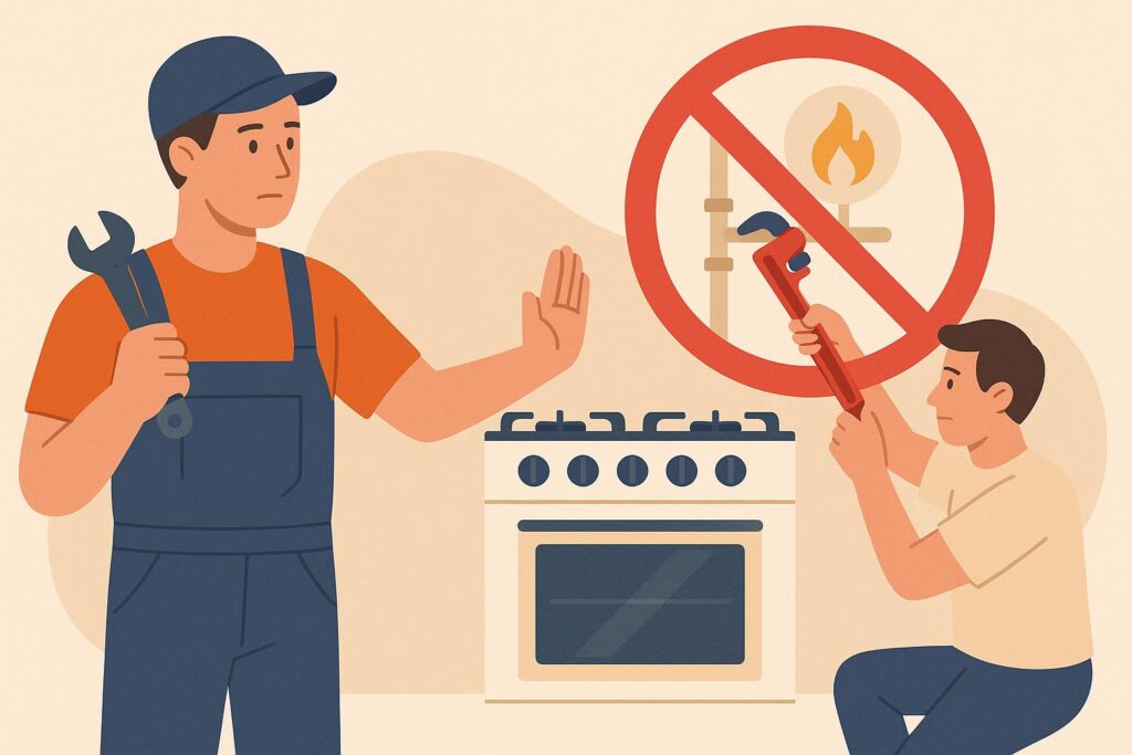 why gas appliances should never be fitted by a diyer